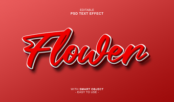 3d editable flower text effect typography style template psd
