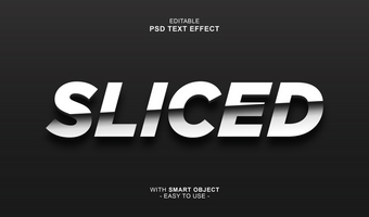 3d editable sliced text effect typography style template psd