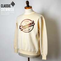 Eggshell Cream Crewneck Mockup with Clean Background psd