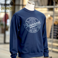 Deep Navy Blue Crewneck Mockup for Digital Branding Projects psd