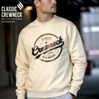 Eggshell Cream Stylish and Editable Crewneck Mockup Display psd