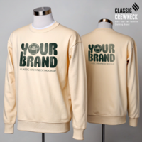 Pale Beige Customizable Crewneck Mockup with Front And Back View psd