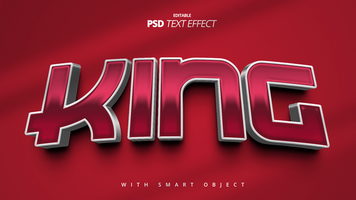 3d king game retro light text effect psd