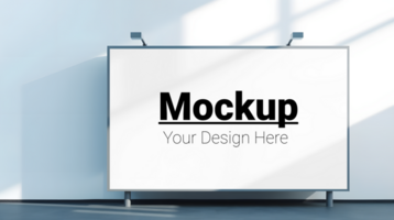 Layout of a billboard on the facade of a neutral building psd
