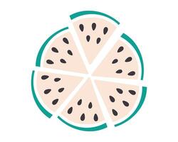 White Watermelon Triangular slices with seed in minimalist. Unusual healthy berry. Design element. Isolated illustration Thematic cards, posting or web promo banner, print materials or tags vector