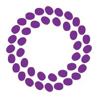Stylized Plums Circular frame border in trendy purple. Summer Round Frame border Copy space Template. Isolated illustration Thematic Cards, Healthy Eating leaflet or web promo banner, price tag vector