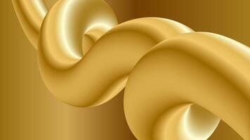 Golden Metallic Abstract Curve or Wave vector
