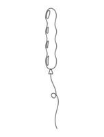 Simple line drawing of a balloon with a wavy shape floating upwards in a minimalist style vector