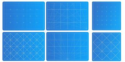 Blueprint grid texture . Ideal for architecture, tech, and education projects. Cutting mat with metric scale and wireframe pattern for notes. vector