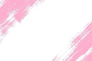Pink Diagonal Grunge Brush Strokes, Corner Design on White Background. Retro abstract pink grunge frame with diagonal grainy brush stroke texture vector