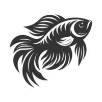 Stunning betta fish silhouette, created on adobe illustrator. vector