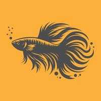 Graceful betta silhouette art, perfect for marine themes created on adobe illustrator. vector
