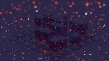 A computer generated image of a cube with lights video
