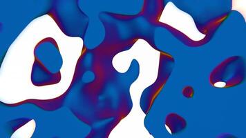 A blue and white abstract painting with a white and red design video