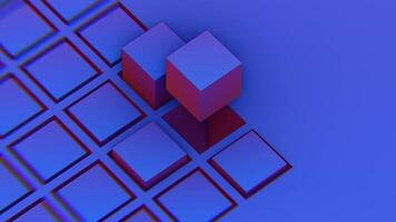 3d rendering of cubes on a blue background video