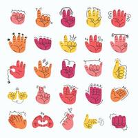 Hand Gesture Doodle Illustration vector