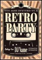 Retro Party Invitation with Cassette Tape Design and DJ Name vector