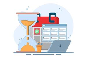Planning concept Time management, schedule, deadline, planner, planning and organizing. Time organization efficiency. Project team work schedule. Good business process. vector