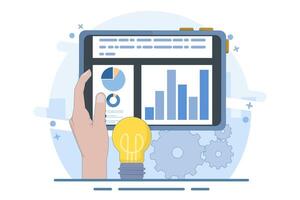 CRM concept for business, customer relationship management. Businesses use CRM software to manage customers, Business analytics, CRM technology. vector