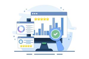 Business concept with online business report, Business data analysis, Big data for business, Data science, Business statistics and statements, Analytical dashboard. Data illustration. vector