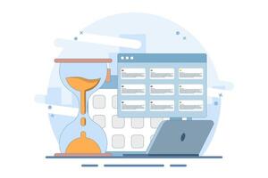 Planning concept Time management, schedule, deadline, planner, planning and organizing. Time organization efficiency. Project team work schedule. Good business process. Flat illustration vector