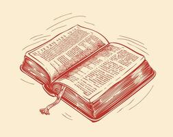 An open book lies vector