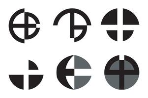 Geometric and alphabetic creative logo design Bundle with the letter of EB, ETC, TB, MW, WP, ED, EB, HT etc. vector