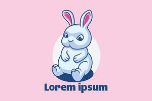 Cute and chubby rabbit mascot character vector