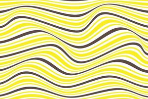 simple abstract yellow brown color wavy distort line pattern vector