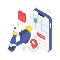 Reached Delivery Location isometric Colored illustration. vector
