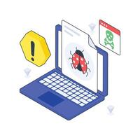 Document Corrupted isometric Colored illustration vector
