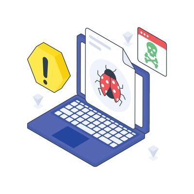 Document Corrupted isometric Colored illustration