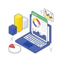 Web Analytics Report isometric Colored illustration vector