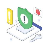 Security Error isometric Colored illustration vector