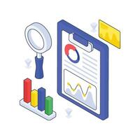 Audit Report isometric Colored illustration. vector
