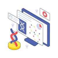 Dna Report isometric Colored illustration. EPS File stock illustration vector