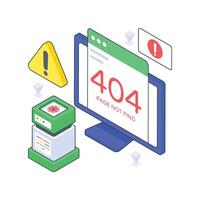 Servers Error isometric Colored illustration. vector