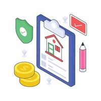 Home Insurance isometric Colored illustration vector
