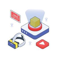 Cube View isometric Colored illustration vector