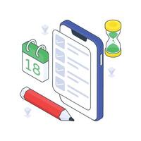 Task Complete isometric Colored illustration vector