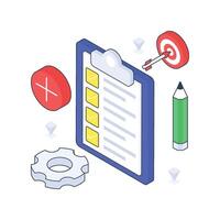 New Task isometric Colored illustration vector