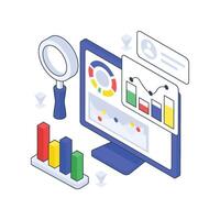 User Data Analysis isometric Colored illustration. vector