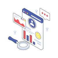 Accounts Analysis isometric Colored illustration. vector