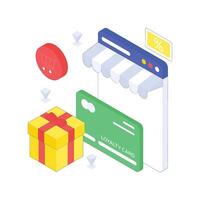 Customer Loyalty Program isometric Colored illustration vector