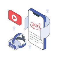 360 View isometric Colored illustration vector