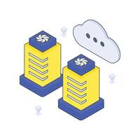 Cloud Database isometric Colored illustration. vector
