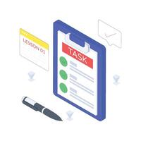 Submitting Task isometric Colored illustration vector