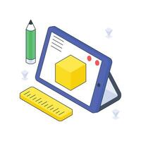 3D Cube isometric Colored illustration vector