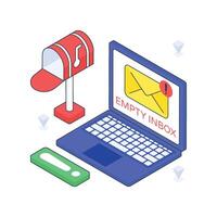 No Message isometric Colored illustration vector