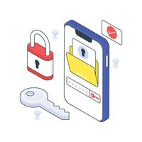 File Access isometric Colored illustration vector